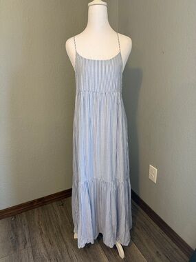 ELAN blue and white stripped dress